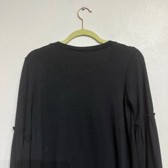Gap Top Black Tiered Bell Sleeves Flared Pullover Sz XS - Picture 6 of 10